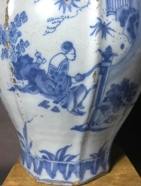 Alte Grosse China Porzellan Vase Mit Feiner Blau Weisser Kaufen Auf