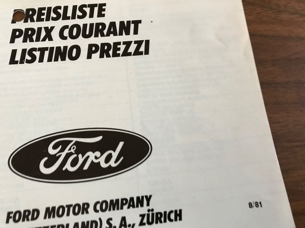 Ford Capri Prospekt Kaufen Auf Ricardo