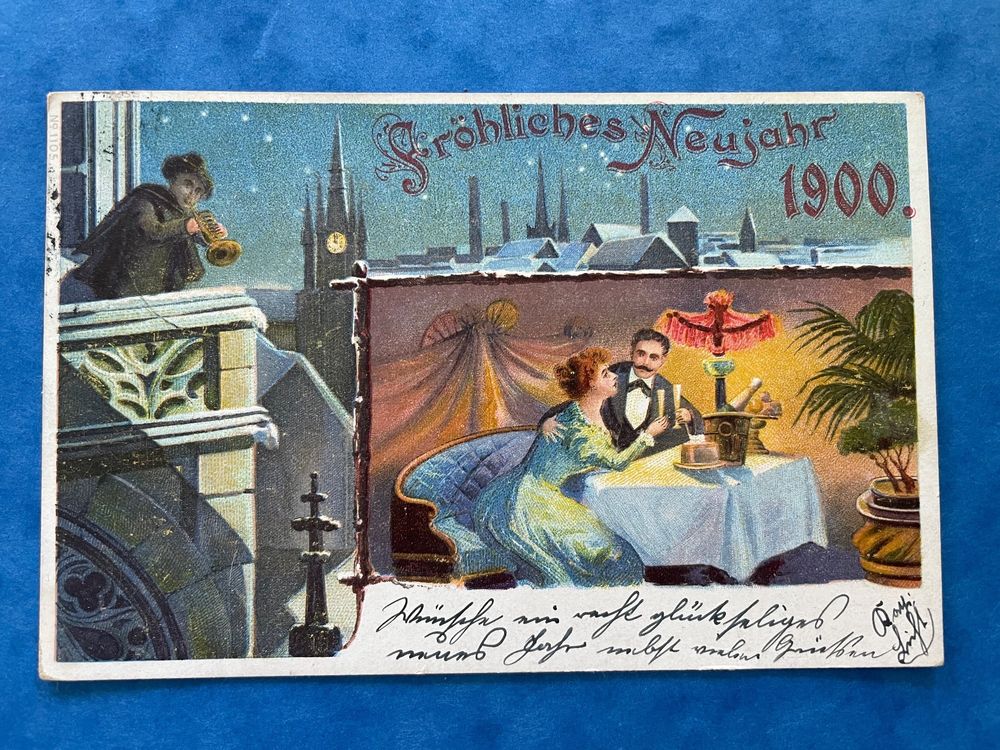 AK Kitsch Postkarte Neujahr 1899 1900 Gelaufen Wien Kaufen Auf Ricardo