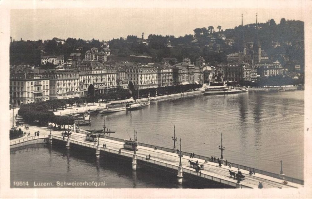 Luzern Schweizerhofquai Und Seebr Cke Tram Kutschen Kaufen Auf