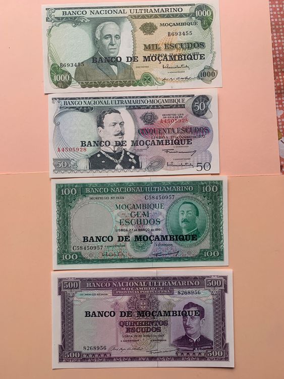 MOÇAMBIQUE 1000 500 100 50 Escudos 4 NEU NEUF Kaufen auf