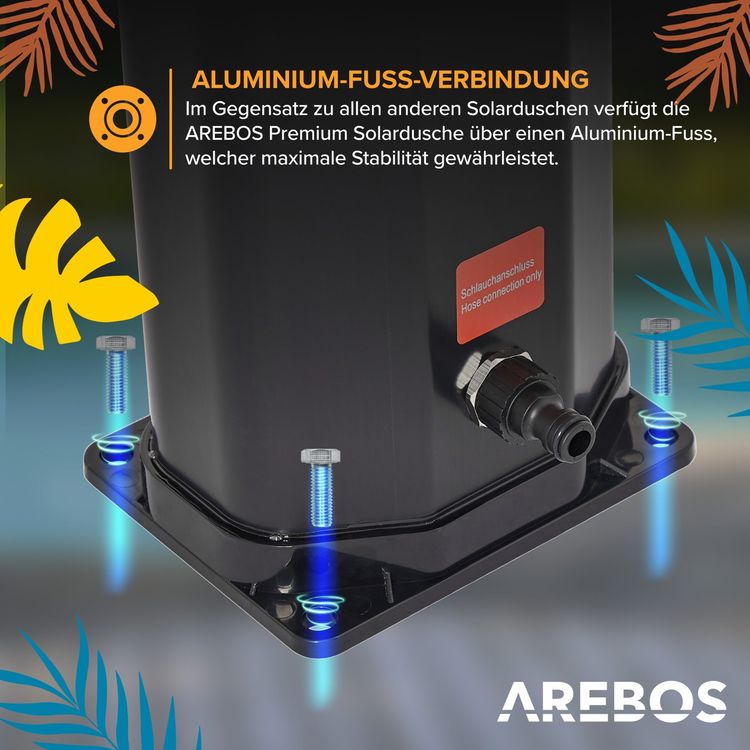 AREBOS Solardusche 35 L Mit Thermometer Snap In Technologie Kaufen