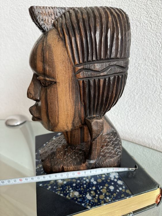 Vintage African Tribal Head Sculpture Hand Carved Wood Kaufen Auf