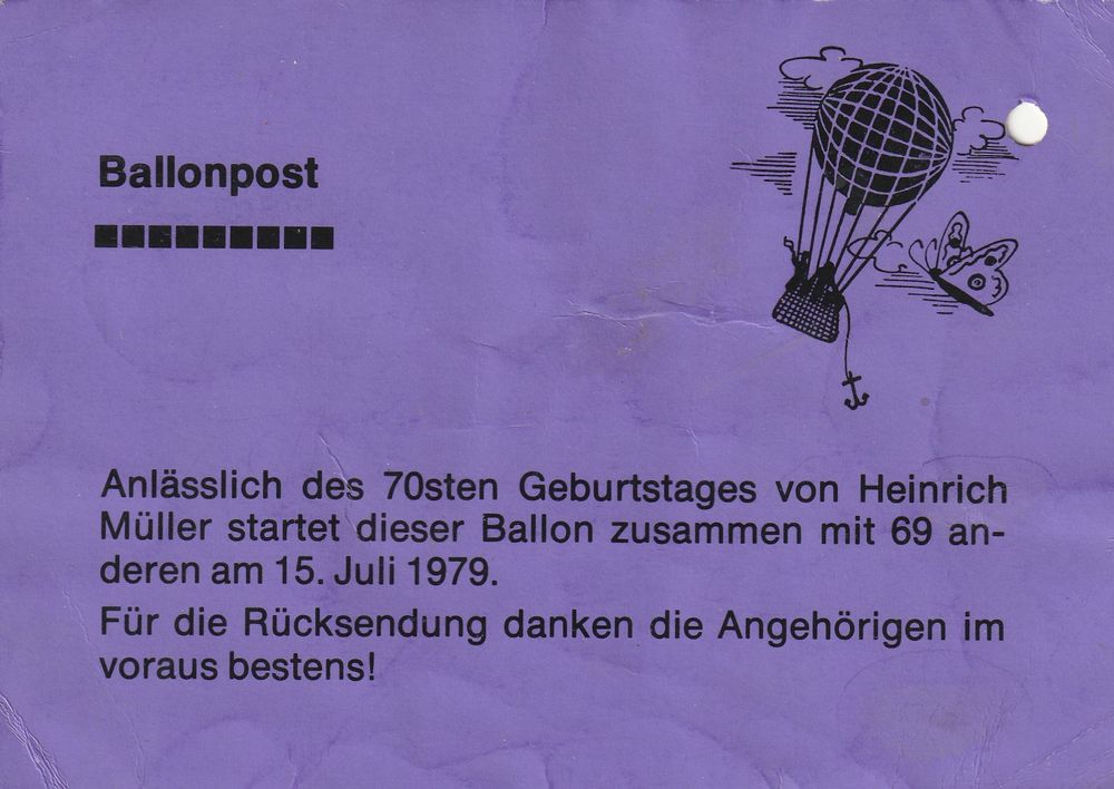 Ballonpost 1979 Wattwil Kaufen Auf Ricardo