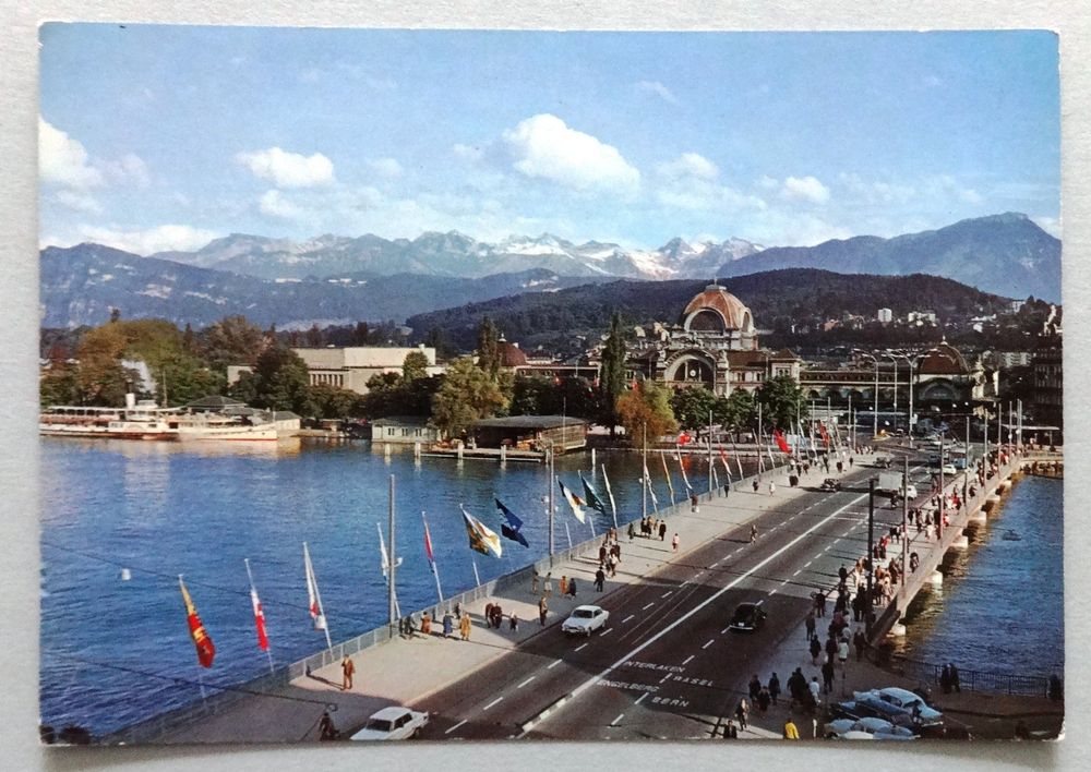 Luzern Seebrücke mit den Alpen Kaufen auf Ricardo