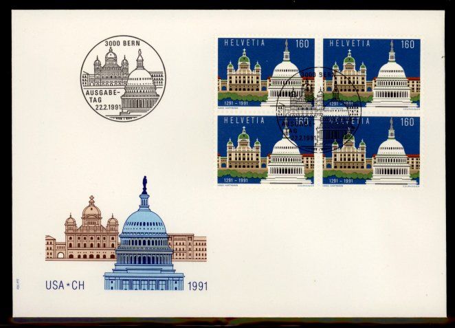 1991 FDC Gemeinschaftsausgabe Schweiz USA Nr 811 Kaufen Auf Ricardo