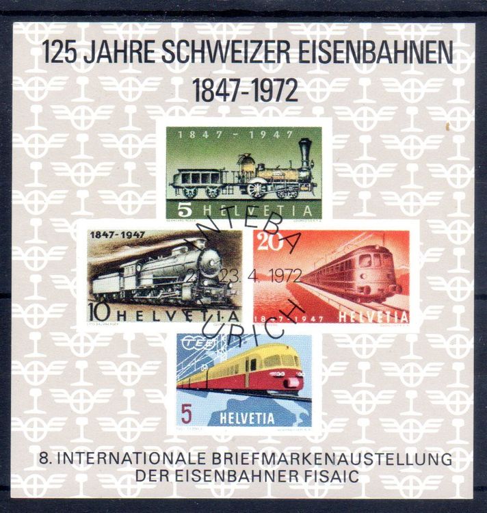 Vignette Gestempelt Jahre Schweizer Eisenbahnen Ma Kaufen Auf