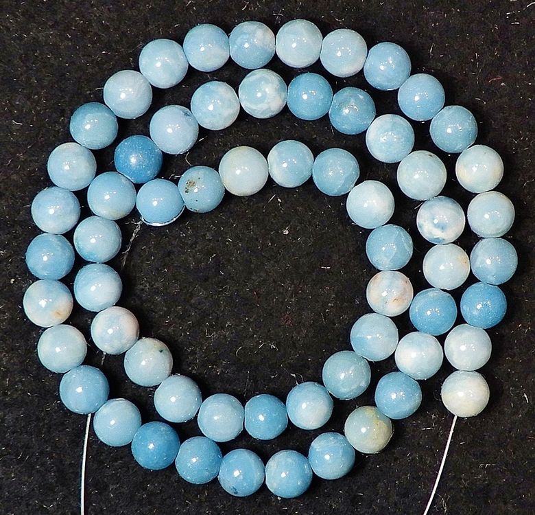 1 Strang echte schöne natürliche Larimar Perlen 6 mm Kaufen auf Ricardo