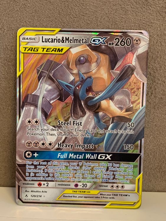 Lucario Melmetal GX ENG Unbroken Bonds Pokemon 120 214 Kaufen Auf