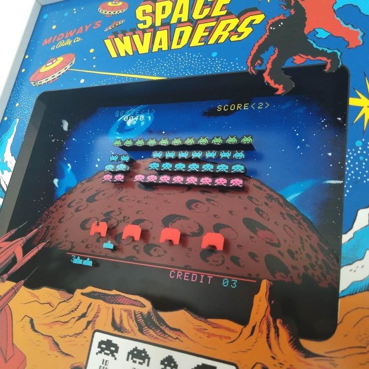 Space Invaders Arcade Papercraft Diorama Kaufen Auf Ricardo