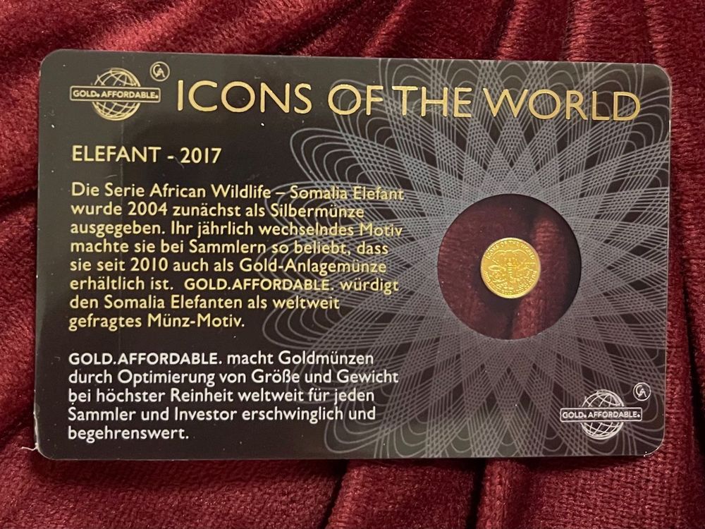 Goldm Nze Elefant Icons Of The World Kaufen Auf Ricardo