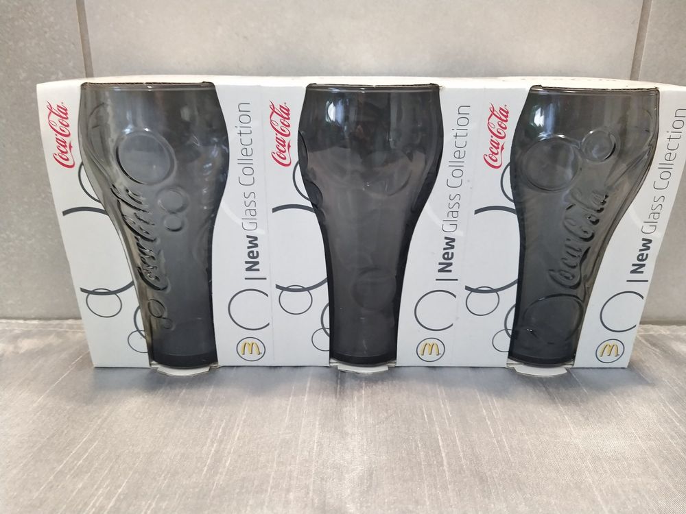 2010 McDonald s Coca Cola Glas mit Blasen 3 Gläser in Grau Kaufen auf