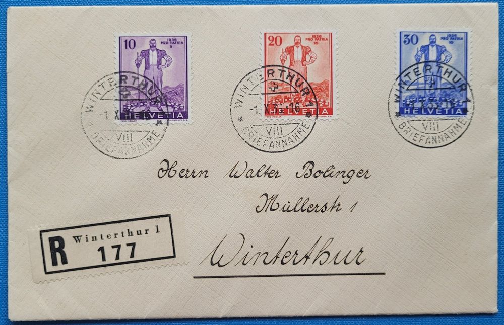 Pro Patria 1936 W2 4 FDC SBK 525 ATTEST Kaufen Auf Ricardo