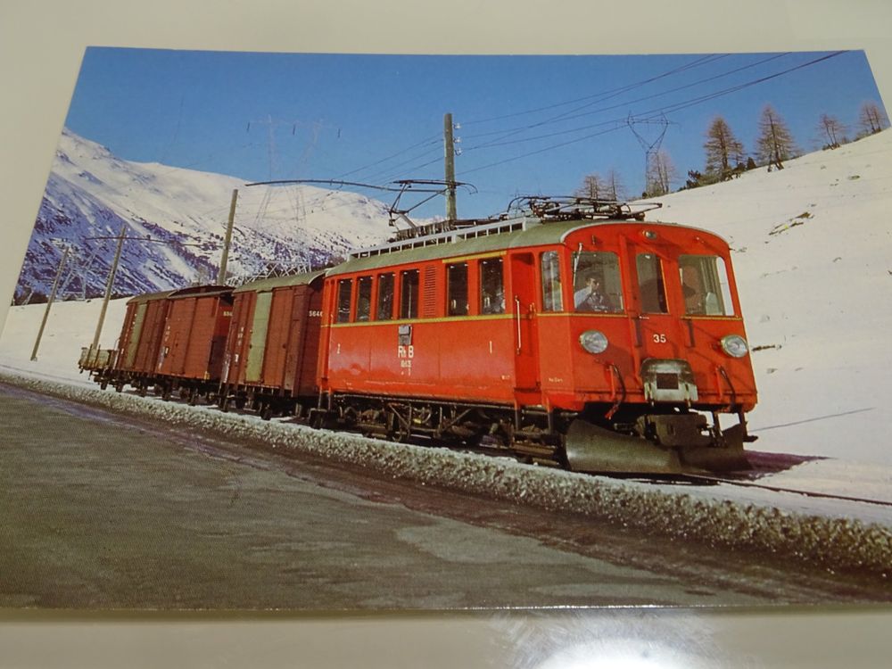 Postkarte Rhätische Bahn Triebwagen ABe 4 4 35 bei Bernina Kaufen