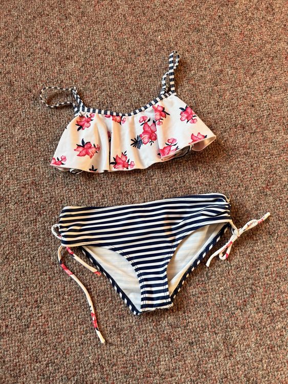 Manor Bikini Gr Gestreift Blumen Top Zustand Gebraucht In