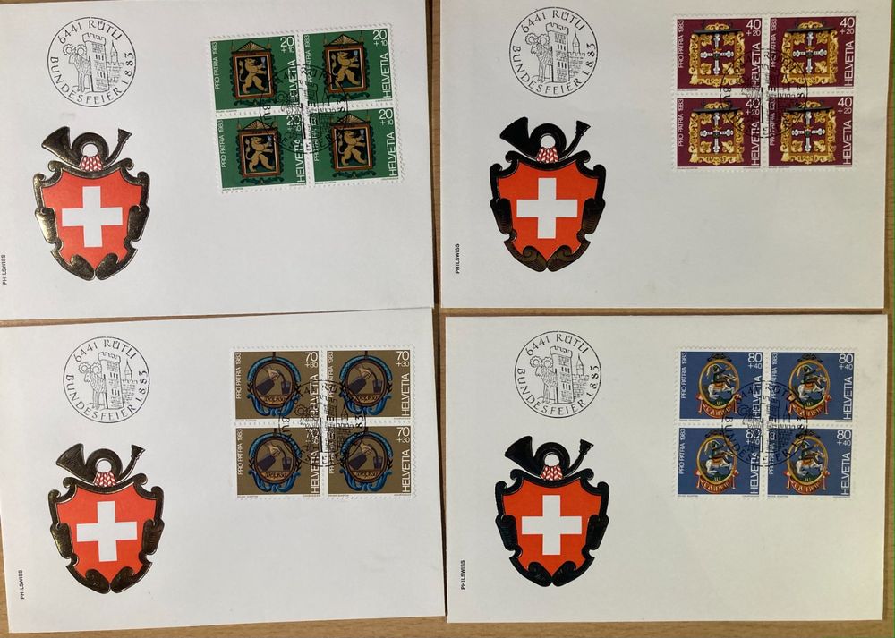 Pro Patria Fdc Briefe Viererblocks Komplett Kaufen Auf