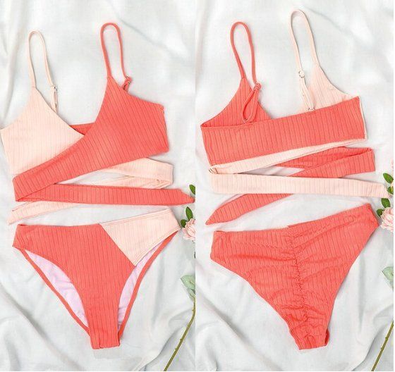 Neuer Bikini Mit Hoher Taille Orange Beige Gr Xs Kaufen Auf