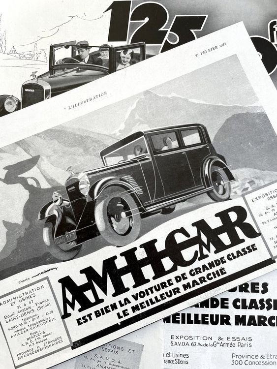 Amilcar Cars 4 alte Werbungen Publicités 1931 32 Kaufen auf Ricardo