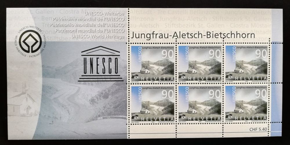 Kleinbogen Unesco Welterbe Jungfrau Aletsch Postfrisch Kaufen