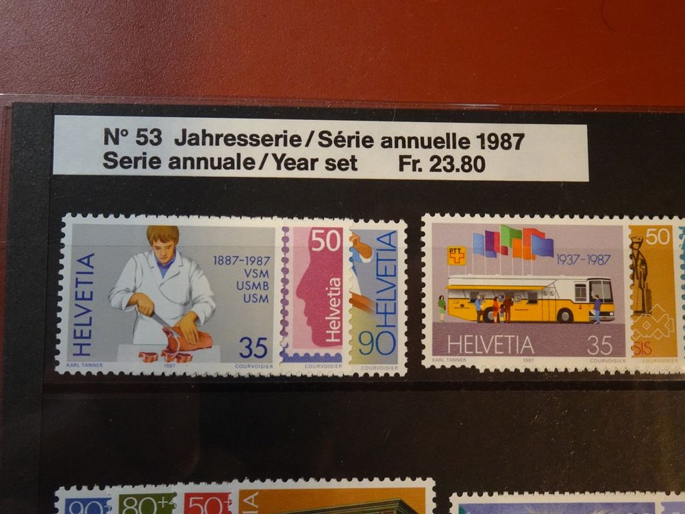 1987 JAHRESSERIE PTT POSTFRISCH FRANKATUR Fr 23 80 Ab 50 Kaufen