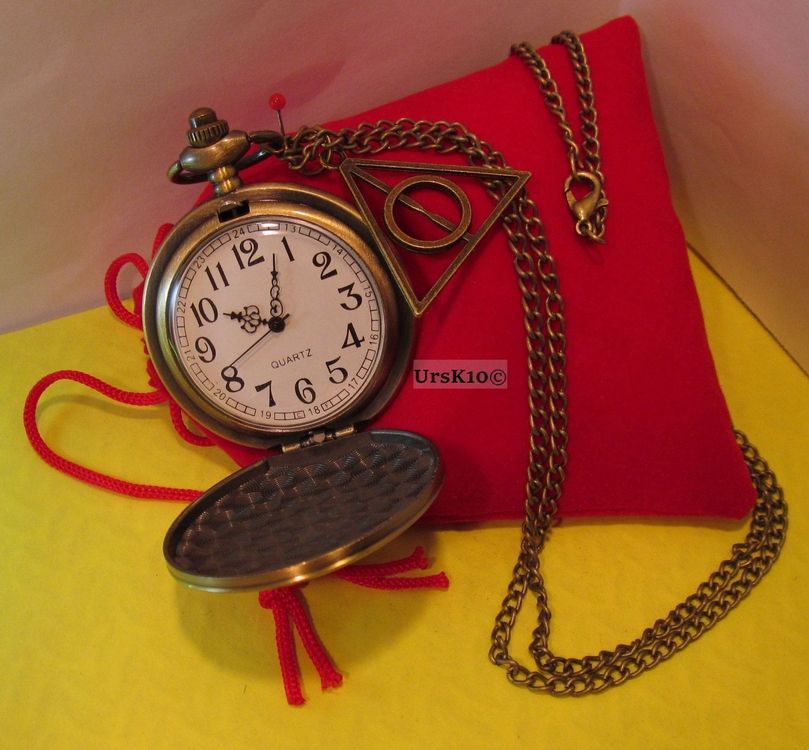 Neu Taschenuhr Mit Deckel Und Kette In Bronze Harry Potter Kaufen Auf