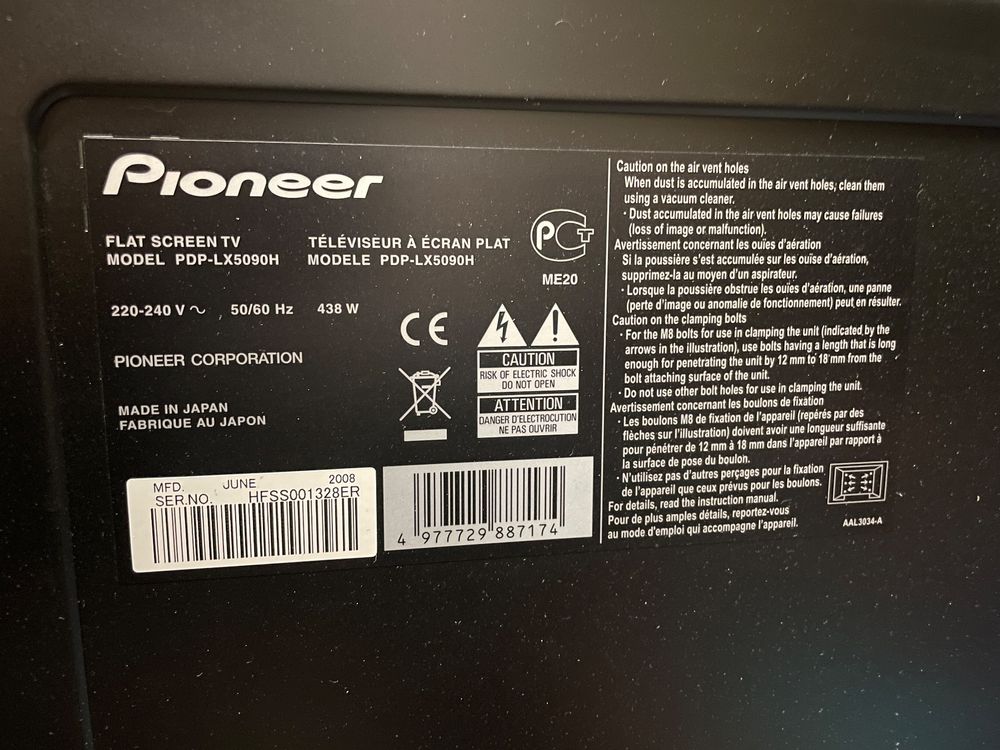 Pioneer PDP LX5090H 50 Zoll Plasma TV Kaufen Auf Ricardo