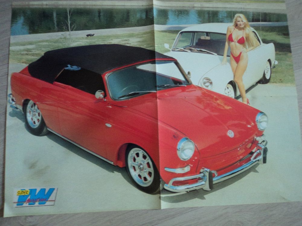 Prospekt Poster VW Volkswagen Käfer und Typ 411 Cabrio Comprare su