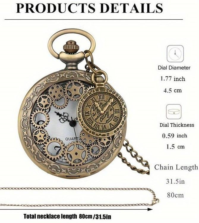 Retro Steampunk Quarz Taschenuhr Gear Skeleton Kaufen Auf Ricardo