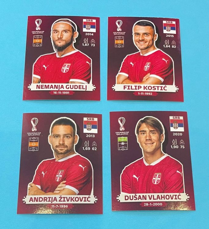 Panini WM 2022 Qatar Serbien SRB 9 SRB 10 SRB 16 SRB 20 Kaufen