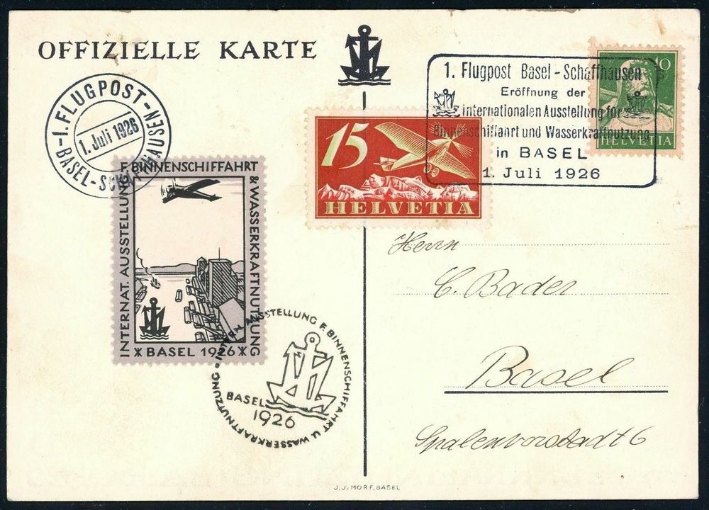 1926 Off Karte Mit Flugpost Vignette Kaufen Auf Ricardo