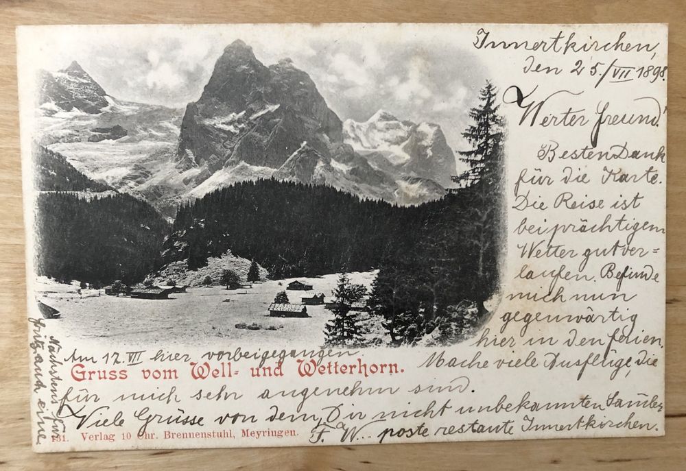 Postkarte Gruss Vom Well Und Wetterhorn Kaufen Auf Ricardo