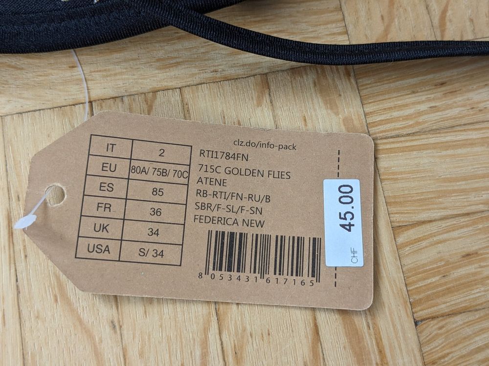 Calzedonia Cobey Bikini S Schwarz Gold Bestickt Kaufen Auf Ricardo