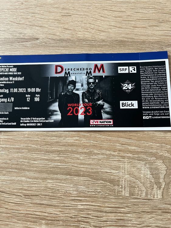 Billet Concert Depeche Mode Bern Kaufen Auf Ricardo