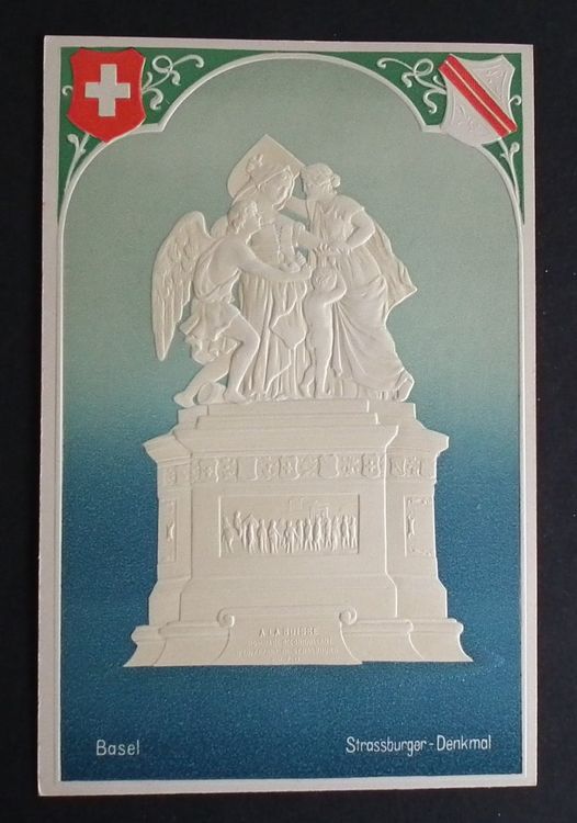 1910 15 Postkarte Basel Strassburger Denkmal Relief Karte Kaufen