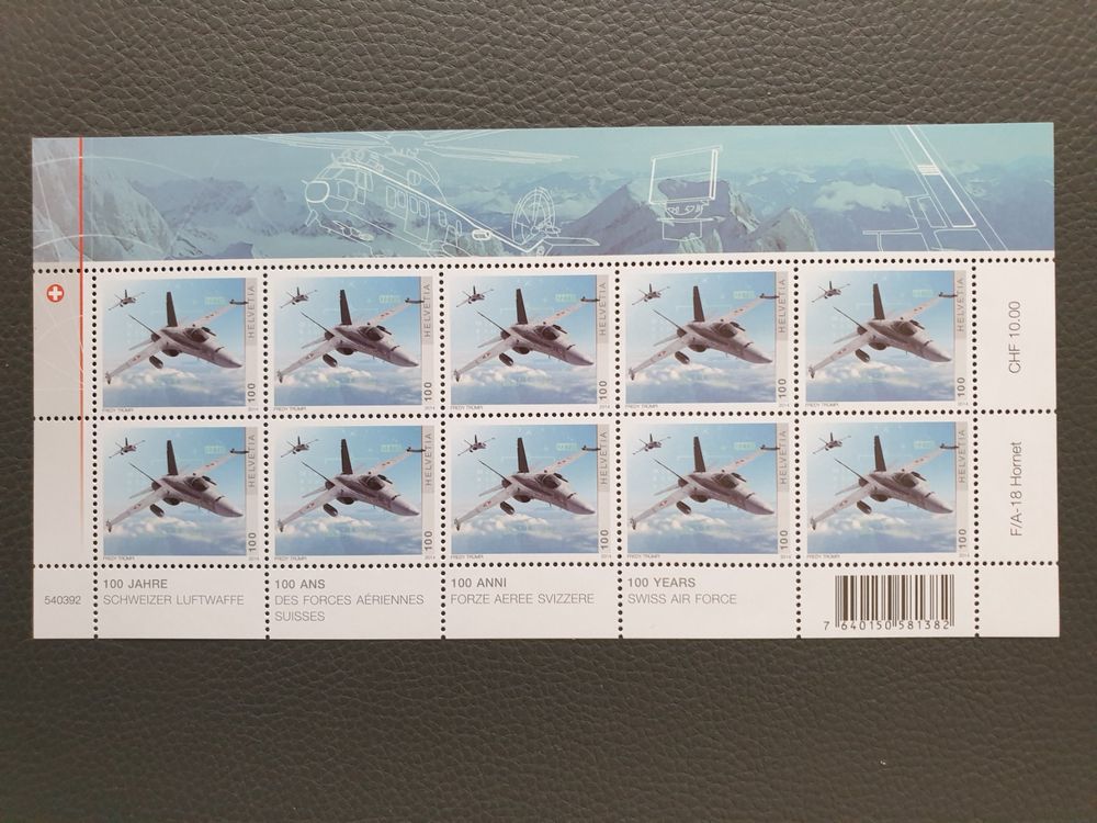 Jahre Schweizer Luftwaffe Briefmarkenbogen Postfrisch Kaufen Auf