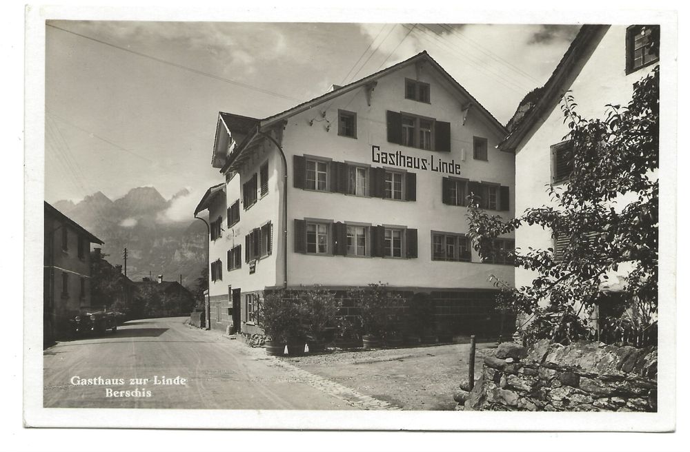 Berschis SG Gasthaus Zur Linde Echte Foto AK Um 1940 Kaufen Auf