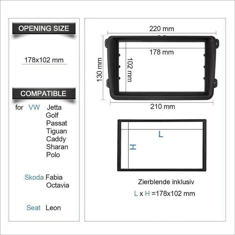 VW 2 DIN Radioblende Einbaurahmen Autoradio Rahmen Kaufen Auf Ricardo