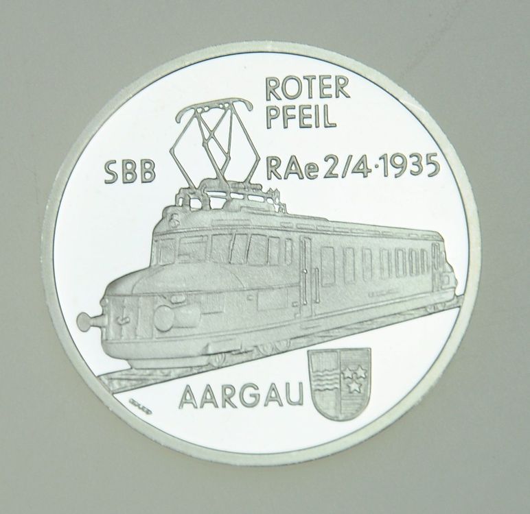 Silbermedaille Eisenbahn Schweiz Aargau Kaufen Auf Ricardo