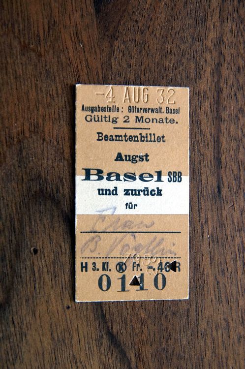 3 Kl Billet Augst Basel Ausg St Güterwerv BS 1932 Kaufen