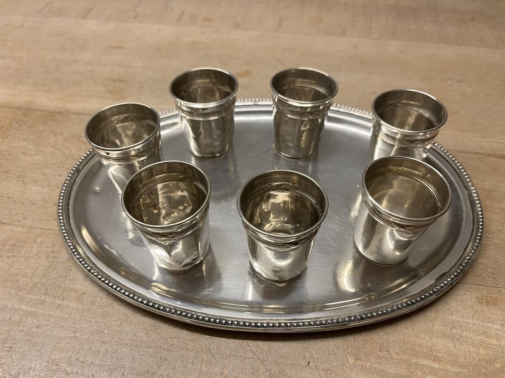 Silber Schnaps Gläser mit Tablett Kaufen auf Ricardo