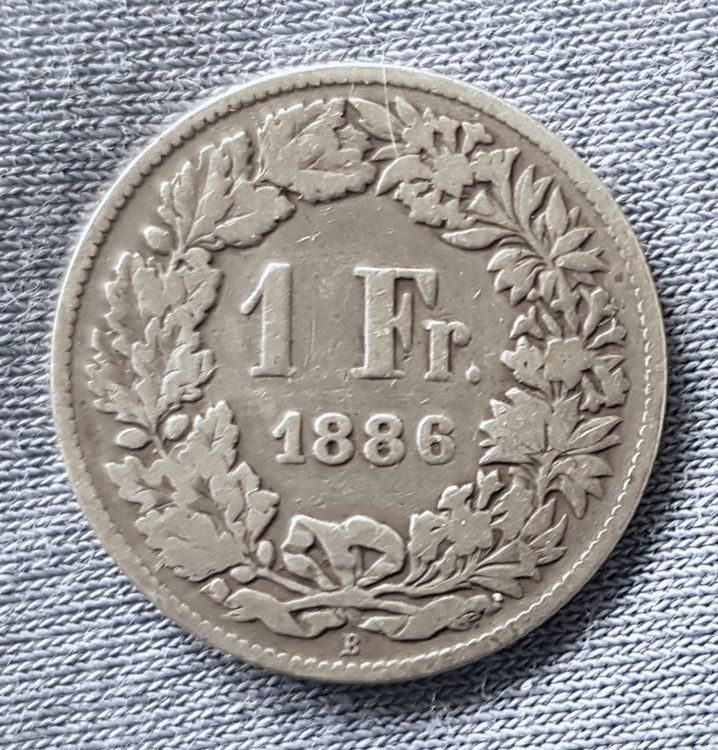 1 Franken 1886 uralte und seltene Silbermünze ab nur 1 Fr Kaufen