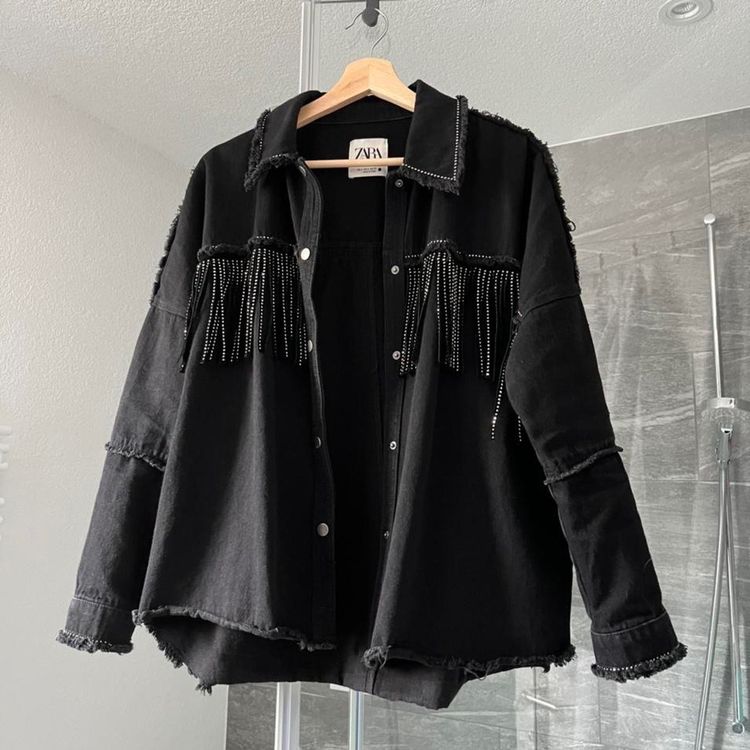 Zara Jeans Jacke Mit Glitzer Fringes S Style Kaufen Auf Ricardo