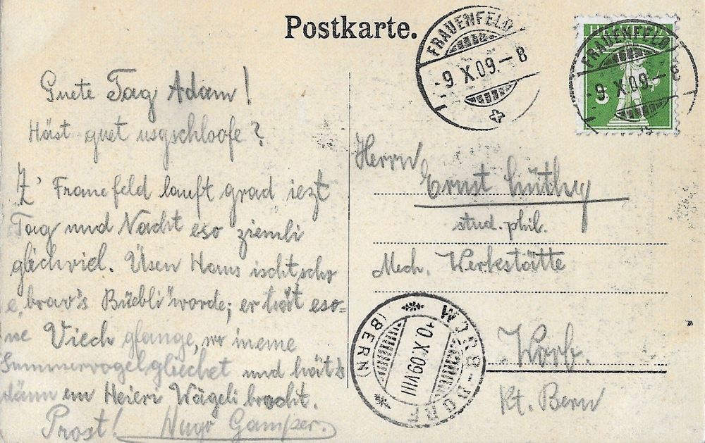 Karte Frauenfeld 1909 Kaufen Auf Ricardo