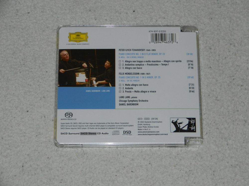 Sacd Lang Lang First Piano Concertos Tchaikovsky Mendelsohn Kaufen