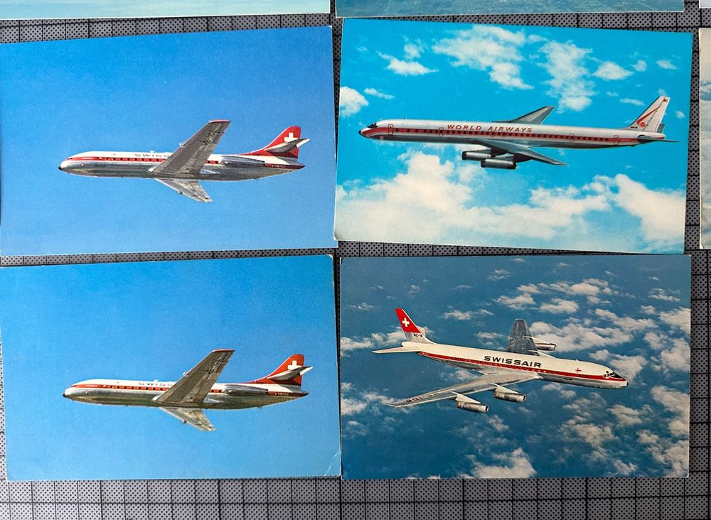 AK Swissair Flugzeuge Flughäfen 14 Stück alte Postkarten Kaufen