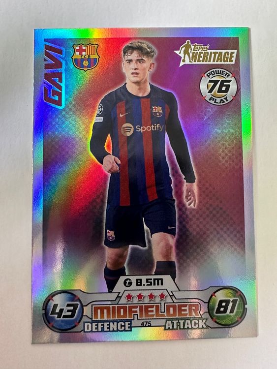 MATCH ATTAX 2022 23 Topps GAVI HERITAGE KARTE NR 475 Kaufen Auf Ricardo