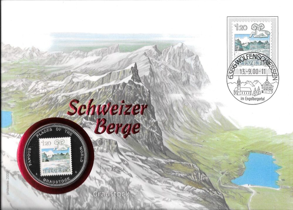 Münzbrief Medaille Schweizer Berge GRAUSTOCK 2000 Kaufen auf Ricardo