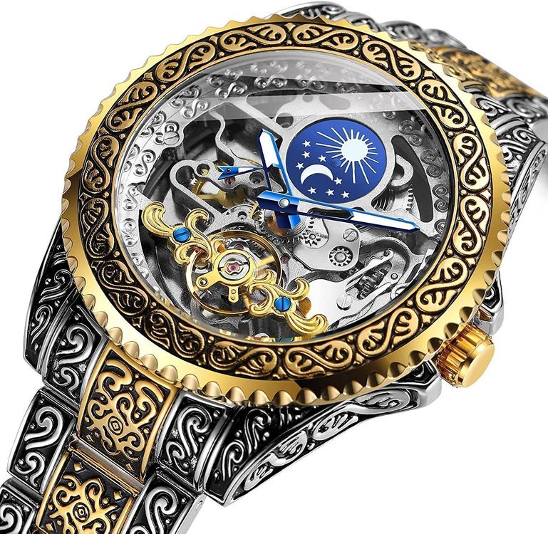 Edle Skelett Automatik Uhr Armbanduhr Herrenuhr Offene Unruh Kaufen