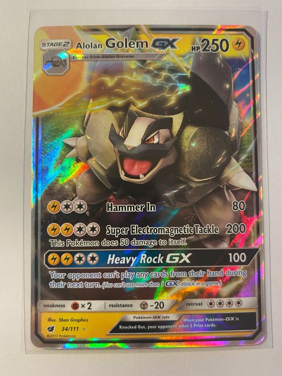 Pokemon Alolan Golem GX Crimson Invasion EN Acheter Sur Ricardo