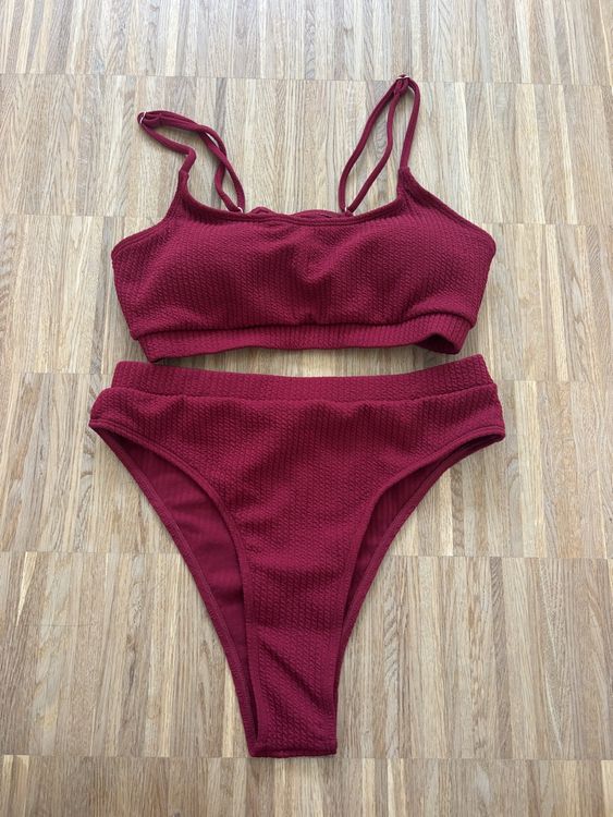 Bordeaux Bikini Set mit High waisted Hose Neu gemäss Beschreibung